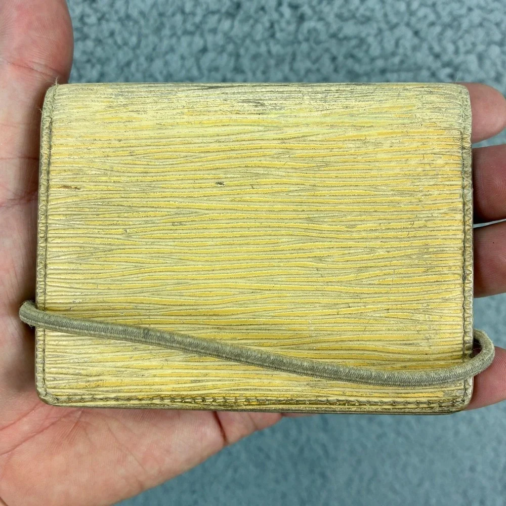 Louis Vuitton Epi Leather Card Holder Yellow MI0081 France Luxury Read
